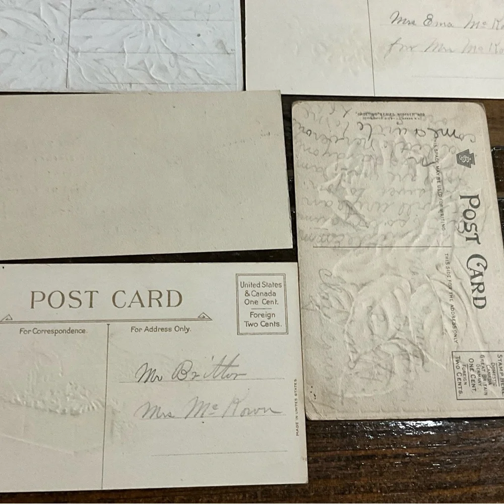 Antique Lot of 9 Christmas Best Wishes Postcards Flowers Angels